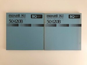 オープンリールテープ 10号 MAXELL 50-120B XLⅠ BQ メタルリール MR-10 元箱付き 2本セット 使用済み 現状品 (501-6)