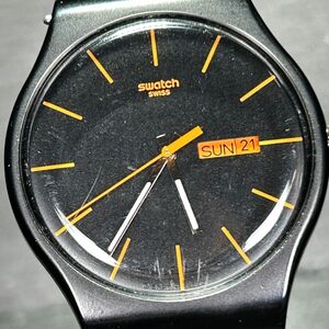 SWATCH スウォッチ SUOB704 NEW GENT DARK REBEL ニュージェント ダーク レーベル 腕時計 クオーツ アナログ カレンダー 新品電池交換済み