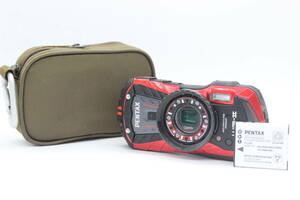 【美品 返品保証】 ペンタックス Pentax WG-II レッド Wide 5x Zoom ケース バッテリー付き コンパクトデジタルカメラ s7545