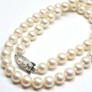 TASAKI(田崎真珠)箱付き!!《アコヤ本真珠ネックレス》A 約6.5-7.0mm珠 24.3g 約37.5cm pearl necklace ジュエリー jewelry EB8/EC2