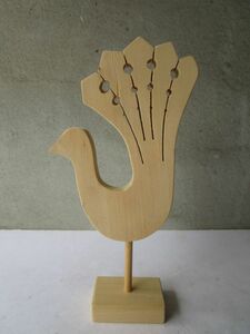 北欧ヴィンテージ 1990年代 スウェーデン 作家物 木製の鳥のオブジェ カードホルダー 店舗ディスプレー Hoglund/ウェグナー/アアルト