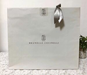 ブルネロ・クチネリ「BRUNELLO CUCINELLI」ショッパー バッグ用 34×30×12cm (1746) 正規品 ショップ袋 ブランド紙袋 グレー 折らずに配送