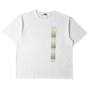 美品 Dior HOMME ディオールオム Tシャツ サイズ:X3L 24SS マルチカラー ロゴ Tシャツ コットン ジャージー ホワイト イタリア製