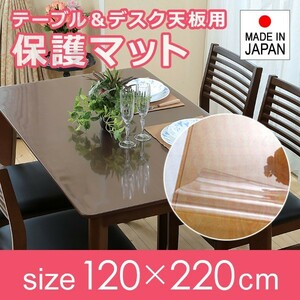 テーブルマット 透明 ビニール 120×220cm 天板 保護 傷防止 汚れ防止 デスクマット 学習机 クリア 厚み1.5mm 日本製 国産