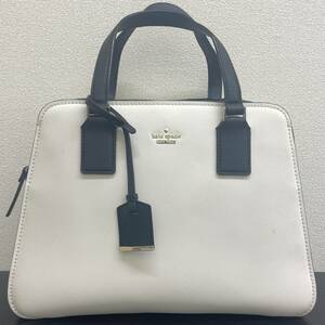 Kate Spade NEW YORK 2way バッグ ハンドバッグ ショルダーバッグ ケイトスペード 白 黒 中古 美品 ファッション カバン