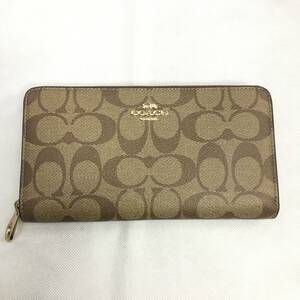 【極美品】COACH コーチ シグネチャー ラウンドファスナー 長財布 C4452 ※ストラップ欠品