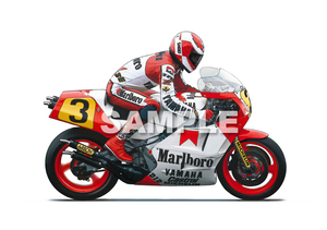 即決送料無料　YZR500ローソン 1988　バイクグラフィック 額付きインテリア雑貨　 YAMAHA マルボロ Marlboro