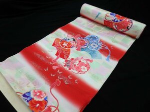 inagoya★至極の名品★◇かわいい古典柄◇友禅【四つ身-8～9m-】古典 かわいい 正絹 着尺 小紋 反物 y8417gg