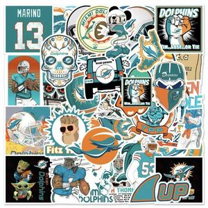 【50枚】NFL マイアミドルフィンズ ステッカーセット 防水 ロゴ レア　Miami Dolphins