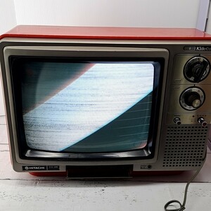 【通電確認済】HITACHI Kido Color TV C14-408 Red 日立 キド カラー テレビ ブラウン管 赤 SN45394014