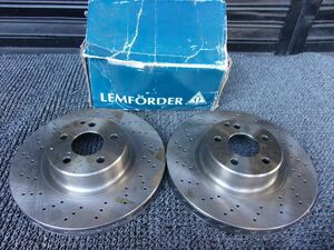 ★未使用!★ベンツ W220 Sクラス LEMFORDER フロント ブレーキローター ドリルドローター 330mm 左右 2547201 2204210812 / 4KR1-895