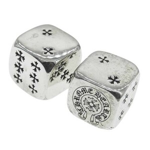 CHROME HEARTS クロムハーツ（原本無） DICE ダイス サイコロ 2個セット シルバー系【中古】