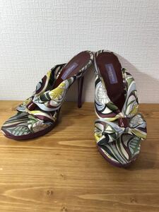 4-109 EMILIO PUCCI エミリオプッチ プッチ サンダル ヒール 12cm サイズ 37 女性用 レディース 