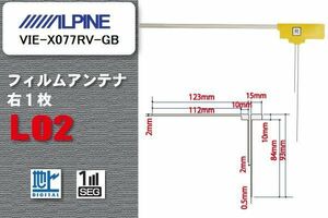 地デジ アルパイン ALPINE 用 フィルムアンテナ VIE-X077RV-GB 対応 ワンセグ フルセグ 高感度 受信 高感度 受信 汎用 補修用