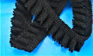 ７ｍ巻　化繊・フリル　２４ｍｍ巾　黒色