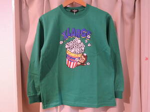 X-LARGE エクストララージ XLARGE Kids ポップコーン&ゴリラプリント 長袖Tシャツ L/STEE グリーン 140 キッズ 最新人気品 送料230円～