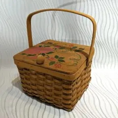 木製　ピクニックバスケット　ヴィンテージ　レトロ