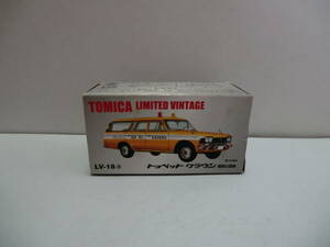 【TOMICA LIMITED VINTAGE MADE IN CHINA No.LV-18a トヨペット クラウン 道路公団・現状品】 黄色ボディカラー+専用ホイル装着品