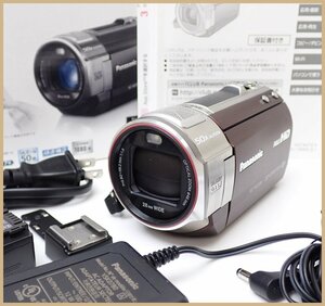 ☆1円 ほぼ未使用 Panasonic/パナソニック デジタルハイビジョンビデオカメラ HC-V620M/ブラウン/32GB/2013年製/3.0型ワイド&0281500011