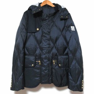 美品 MONCLER GAMME BLEU モンクレールガムブルー フーディー キルティング ナイロン ダウンジャケット サイズ1 紺 ネイビー C0102