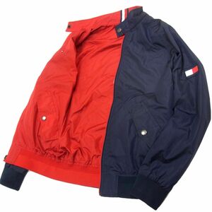 リバーシブル◇TOMMY HILFIGER スイングトップ ジャケット レッド×ダークネイビー トミーヒルフィガー ゴルフ メンズ 1円スタート