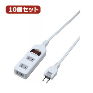 YAZAWA 10個セット ノイズフィルター集中スイッチ付タップ Y02BKNS312WHX10 /l