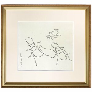 【SHIN】熊谷守一 「かぶと虫」 木版画　1967年作　限定100部　額装　巨匠