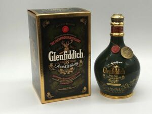【未開栓】Glenfiddich グレンフィディック 18年 ピュアモルト 緑陶器ボトル ウイスキー 750ml 43％ 箱付き