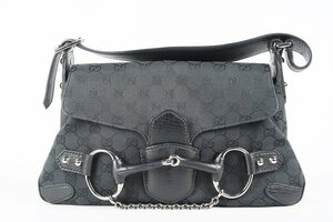 【美品】GUCCI グッチ ビット金具 GGキャンバス ワンショルダーバッグ 114915・001364 イタリア製【QJ2】