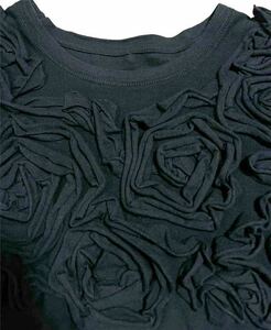 AD1998 COMME des GARONS HOMME PLUS インサイドアウト フラワーパターンTシャツ コムデギャルソン オム プリュス メンズ L 半袖 ブラック