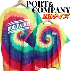PORT&COMPANY マルチカラー タイダイ Tシャツ 2XLサイズ