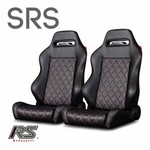 セミバケットシート SRS PVC キルティング 2脚セット 赤ステッチ RENNSPORT レンシュポルト