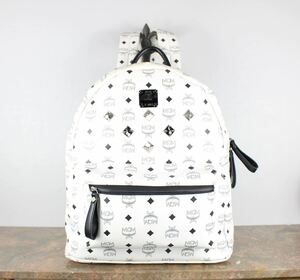 MCM LOGO PATTERNED STUDS RUCK SUCK/エムシーエムロゴ柄スタッズリュックサック