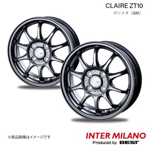INTER MILANO/インターミラノ CLAIRE ZT10 イグニス FF21S ホイール 2本【16×6.0J 4-100 INSET43 ガンメタ】