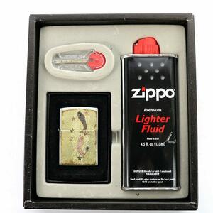 ジッポー ZIPPO 2007年製 ギフトボックス オイルライター 和柄 電鋳板 夫婦昇り鯉 シルバーカラー ゴールドカラー /AQ ■GY13 その他