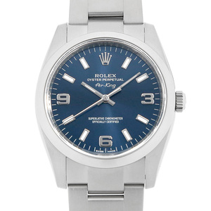 ロレックス エアキング 114200 ブルー 369ホワイトバー ランダム番 中古 メンズ 腕時計