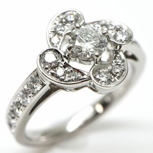 高品質!!MONNICKENDAM(モニッケンダム)◆Pt900 天然ダイヤモンドリング◆M 約6.4g 約11.0号 0.28ct0.47ct diamond ring指輪 EF7/EF9