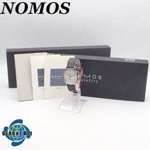 え04208【美品】NOMOS ノモス/手巻き/メンズ腕時計/35㎜/17石/裏スケ/スモセコ/文字盤 シルバー/箱・付属品付