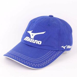 ミズノ キャップ ロゴ ゴルフウエア スポーツ ブランド 帽子 コットン100％ メンズ Fサイズ ブルー Mizuno