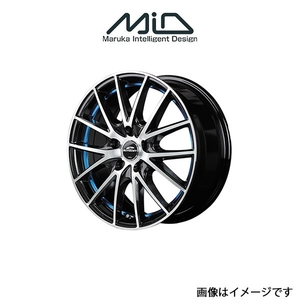 MID シュナイダー RX27 アルミホイール 4本 スクラム バン DG64V(12×4J 4-100 INSET42 ブラック/ブルー)SCHNEIDER