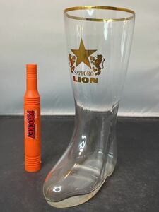 ブーツ型 サッポロビール サッポロ sapporo LION ライオン グラス ビールグラス ビールジョッキ ビアジョッキ 昭和レトロ 21cm