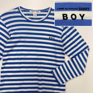 COMME des GARCONS SHIRT BOY ロゴ ボーダー 長袖 カットソー Mサイズ コムデギャルソンシャツ ボーイ Tシャツ ロンT archive 3090250