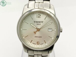 2404602833　△ TISSOT ティソ 腕時計 T049410A PR100 シルバー文字盤 3針 デイト メンズ クォーツ QZ 中古