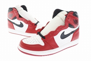 ナイキ NIKE AIR JORDAN 1 RETRO HIGH CHICAGO 2015 エアジョーダン1 レトロ ハイ シカゴ 555088-101 28.5 白 赤 黒 ホワイト レッド ブラ