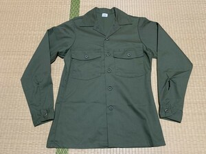 80年代 J.H.RUTTER-REX MFG. 米軍実物 ユーティリティ長袖シャツ ミリタリーシャツ 14 1/2×33