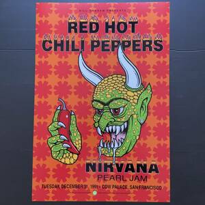 ポスター★レッド・ホット・チリ・ペッパーズ、ニルバーナ、パール・ジャム 1991★Red Hot Chili Peppers/レッチリ/Nirvana/Pearl Jam