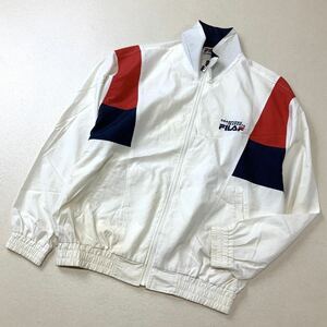 90‘s vintage FILA フィラ ナイロンジャケット メンズ Lサイズ ホワイト ネイビー レッド ビンテージ