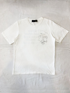 リコ RICO スカル 半袖 Tシャツ M ホワイト 白 ドクロ MADE IN JAPAN 箔プリント メッセージ