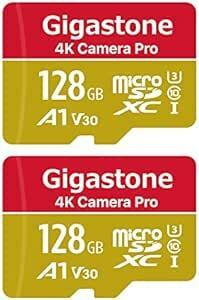 【5年保証】Gigastone マイクロSDカード 128GB 2パック A1 V30 UHD 4K ビデオ録画 高速 4Kゲーム
