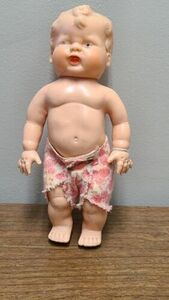 Vintage Rubber Baby Doll HD Mark Red Lips 6.5" 海外 即決